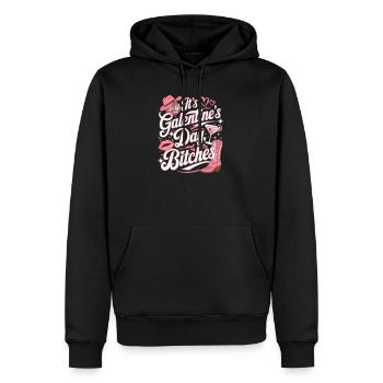 Lustige Party zum Galentine‘s Day - Männer Premium Bio Hoodie - Schwarz - Vorne - Nico (187cm)