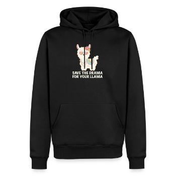 Gardez le drame pour votre lama - Sweat à capuche Premium bio Homme - noir - Devant - Nico (187cm)