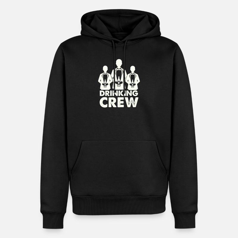 drinking_crew_01- - Männer Premium Bio Hoodie - Schwarz