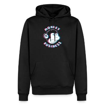 Monkey Business 3D - Affe Graffiti Urban Art - Männer Premium Bio Hoodie - Schwarz - Vorne - Nico (187cm)