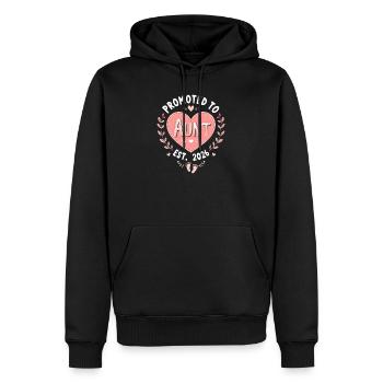 Aunt 2026 Aunt 2026 Promoted to Aunt 2026 - Men’s Premium Organic Hoodie - black - Front - Nico (187cm)
