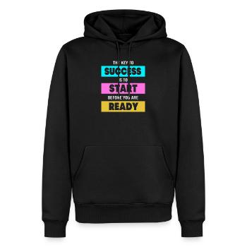 Unternehmer Workaholic - Männer Premium Bio Hoodie - Schwarz - Vorne - Nico (187cm)