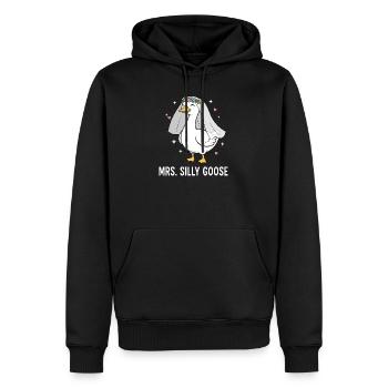 Madame la Mariée Oie Idiote Jeu de mots de mariage mignon - Sweat à capuche Premium bio Homme - noir - Devant - Nico (187cm)