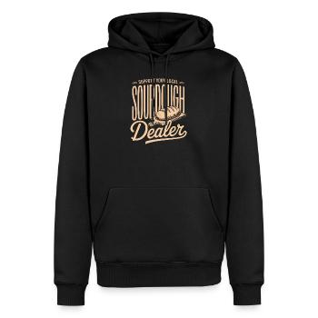 Tee du vendeur local de levain - Sweat à capuche Premium bio Homme - noir - Devant - Nico (187cm)