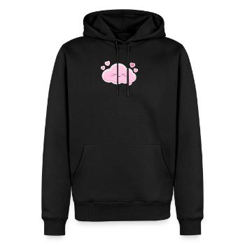 Cœurs Nuages Roses Kawaii - Sweat à capuche Premium bio Homme - noir - Devant - Nico (187cm)