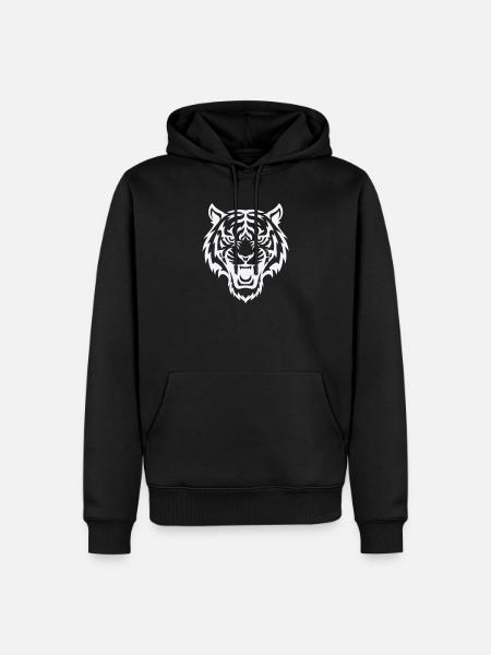 Stylized tiger head pattern - Men’s Premium Organic Hoodie - black