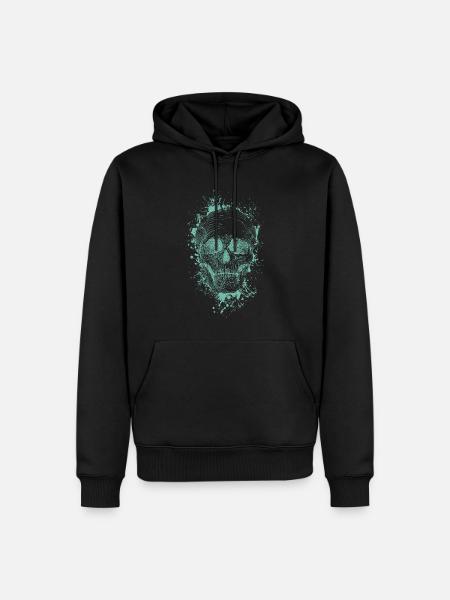 Schädel - Männer Premium Bio Hoodie - Schwarz