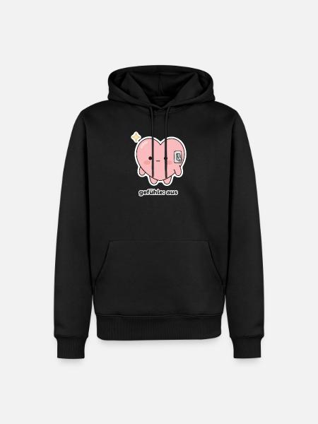 gefühle: aus – Herz Meme - Männer Premium Bio Hoodie - Schwarz