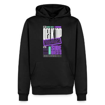 Computerhumor – My Desktop Has Side Quests - Männer Premium Bio Hoodie - Schwarz - Vorne - Nico (187cm)