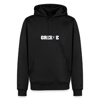 Balkan Flagge Griechenland Ellas Hellenisch - Männer Premium Bio Hoodie - Schwarz - Vorne - Nico (187cm)