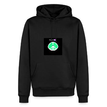 Peace - Men’s Premium Organic Hoodie - black - Front - Nico (187cm)