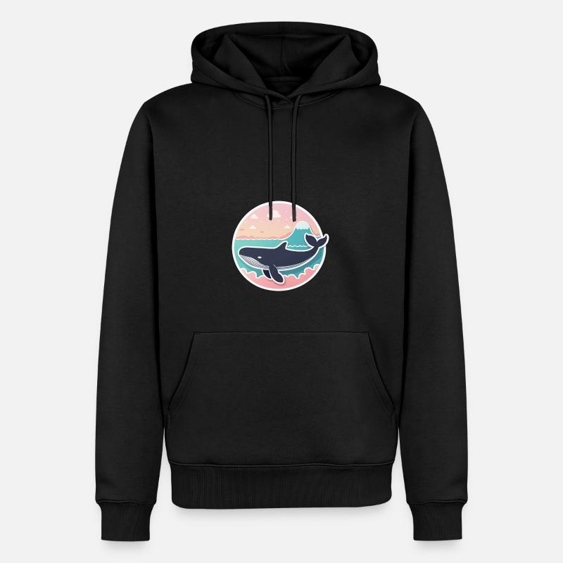 Baleine symbole faune - Sweat à capuche Premium bio Homme - noir