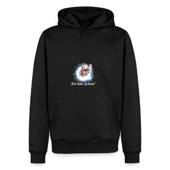 fuchs ,Graffiti, Malerei,fuchs,ich liebe schnee - Männer Premium Bio Hoodie - Schwarz - Vorne - Nico (187cm)
