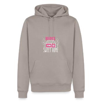 Home Sweet Home, Zuhause ist es am schönsten - Männer Premium Bio Hoodie - Taupe - Vorne - Nico (187cm)