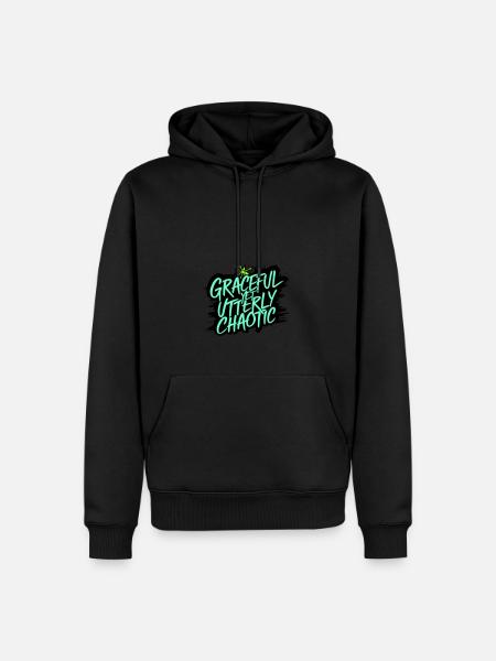 Graceful but utterly chaotic - Men’s Premium Organic Hoodie - black