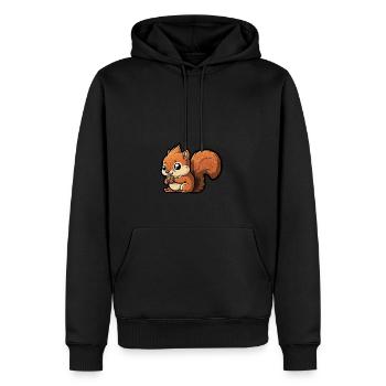 écureuil mignon - Sweat à capuche Premium bio Homme - noir - Devant - Nico (187cm)