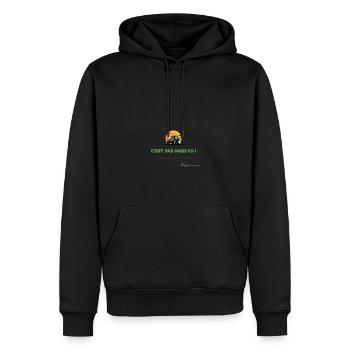C'est pas paris coucher de soleil - Sweat à capuche Premium bio Homme - noir - Devant - Nico (187cm)