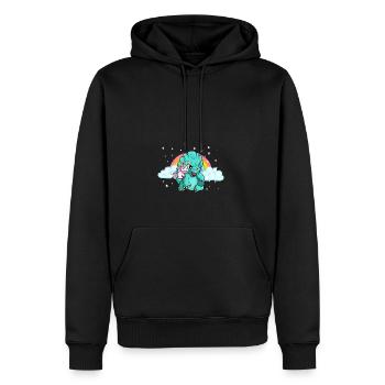 Frère frère frère Brother I cadeau - Sweat à capuche Premium bio Homme - noir - Devant - Nico (187cm)