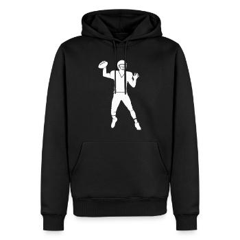 Football américain silhouette joueur de football - Sweat à capuche Premium bio Homme - noir - Devant - Nico (187cm)