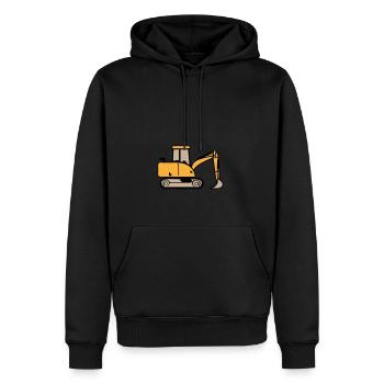 Mikrobagger - Männer Premium Bio Hoodie - Schwarz - Vorne - Nico (187cm)
