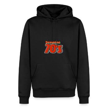 1970's - Men’s Premium Organic Hoodie - black - Front - Nico (187cm)