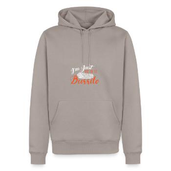 Cheat Day Burrito Burger Restauration rapide Pizza - Sweat à capuche Premium bio Homme - taupe - Devant - Nico (187cm)