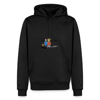 Skepti & Moti leben - Männer Premium Bio Hoodie - Schwarz - Vorne - Nico (187cm)