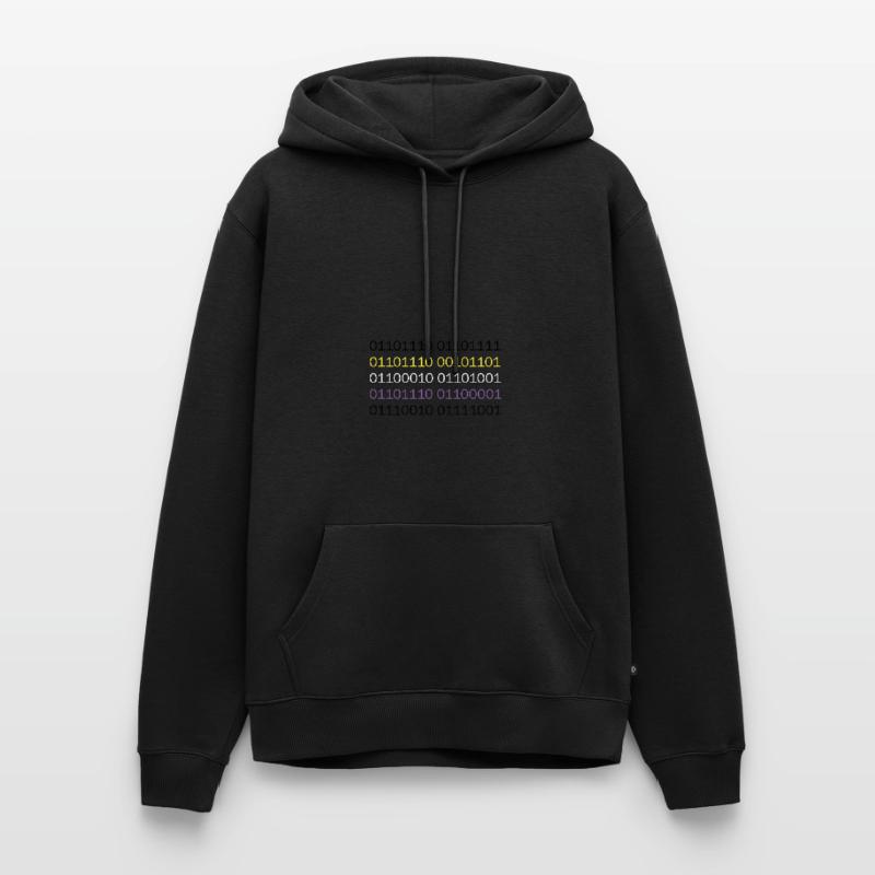 NON-BINARY to binary code Men’s Premium Organic Hoodie