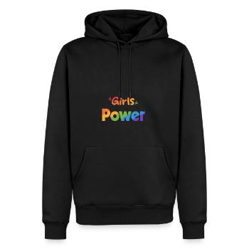 Girls POWER EN mc - Sweat à capuche Premium bio Homme - noir - Devant - Nico (187cm)