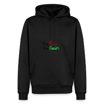 On n’a rien sans rien - Sweat à capuche Premium bio Homme - noir - Devant - Nico (187cm)