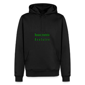 Bonne rentrée scolaire - Sweat à capuche Premium bio Homme - noir - Devant - Nico (187cm)