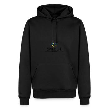 Love - Suède - Sweat à capuche Premium bio Homme - noir - Devant - Nico (187cm)
