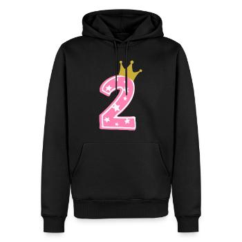 2 Krone 2. Geburtstag 2 Jahre - Männer Premium Bio Hoodie - Schwarz - Vorne - Nico (187cm)