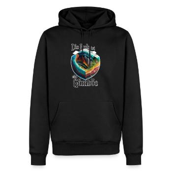 Die Erde ist ein Gömböc - Männer Premium Bio Hoodie - Schwarz - Vorne - Nico (187cm)