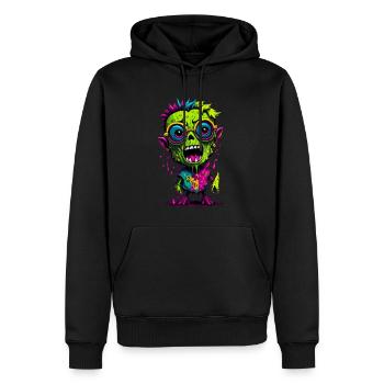 Bunter cooler Zombie - Männer Premium Bio Hoodie - Schwarz - Vorne - Nico (187cm)