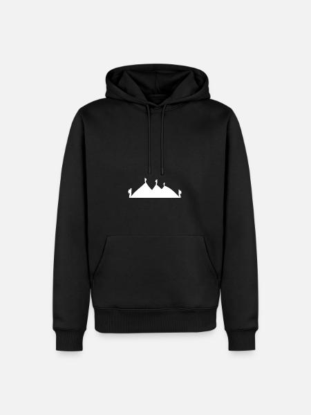 wandern berge,berg,wandern,weiss - Männer Premium Bio Hoodie - Schwarz
