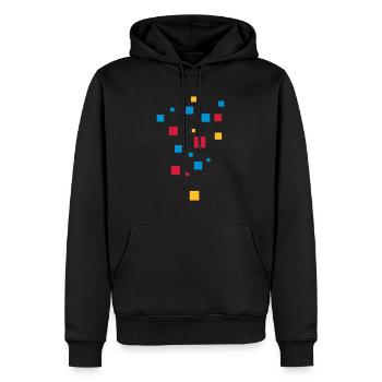 Motif - carrés vectoriels - Sweat à capuche Premium bio Homme - noir - Devant - Nico (187cm)