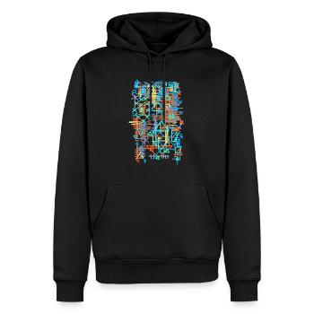 Muster / Bauhaus -Teppich - Männer Premium Bio Hoodie - Schwarz - Vorne - Nico (187cm)