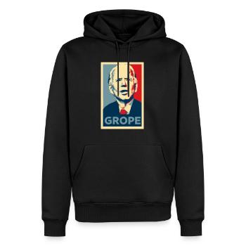 Joe Biden tâtonne - Affiche de campagne politique - Sweat à capuche Premium bio Homme - noir - Devant - Nico (187cm)