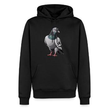 Colombe - Sweat à capuche Premium bio Homme - noir - Devant - Nico (187cm)