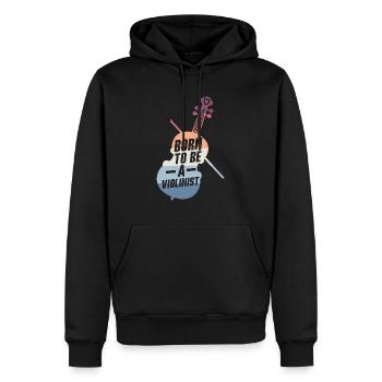 Né pour être un orchestre de violon violoniste - Sweat à capuche Premium bio Homme - noir - Devant - Nico (187cm)