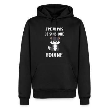 Humour petite fouine - Sweat à capuche Premium bio Homme - noir - Devant - Nico (187cm)