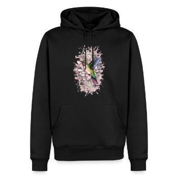 Bunter Kolibri Vogel für Ornithologe - Männer Premium Bio Hoodie - Schwarz - Vorne - Nico (187cm)