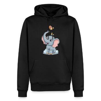 Niedlicher Elefant für Kinder für Kinder - Männer Premium Bio Hoodie - Schwarz - Vorne - Nico (187cm)