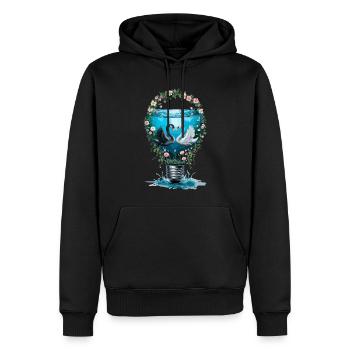 Eleganter Schwan für Schwan Fan - Männer Premium Bio Hoodie - Schwarz - Vorne - Nico (187cm)