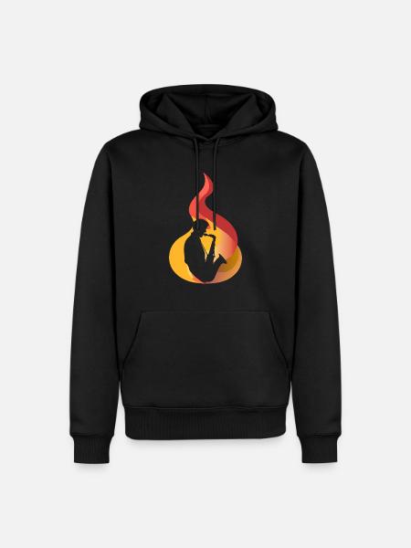 Wind Instrument Saxophone Saxophonist - Men’s Premium Organic Hoodie - black