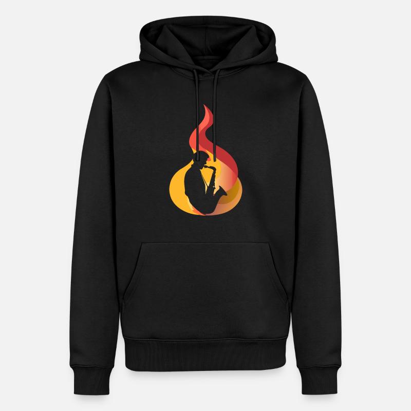 Instrument à vent Saxophone Saxophoniste - Sweat à capuche Premium bio Homme - noir