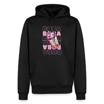 Boba Bear - Men’s Premium Organic Hoodie - black - Front - Nico (187cm)