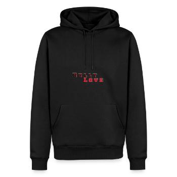 BullyLove - Sweat à capuche Premium bio Homme - noir - Devant - Nico (187cm)