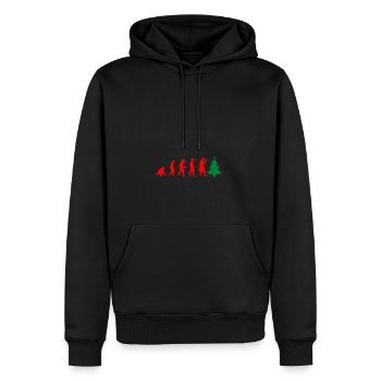 Évolution de Noël - Sweat à capuche Premium bio Homme - noir - Devant - Nico (187cm)